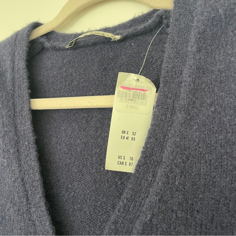 Abercrombie & Fitch NWT Blue Front Tie Cropped Cardigan Sweater XS - Picture 5 of 7